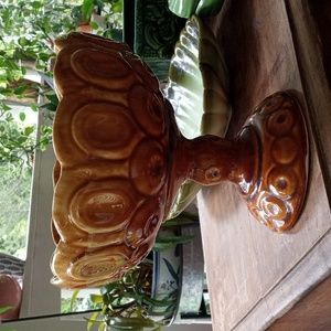 McCoy glaze pottery moon and stars compote/flower pot